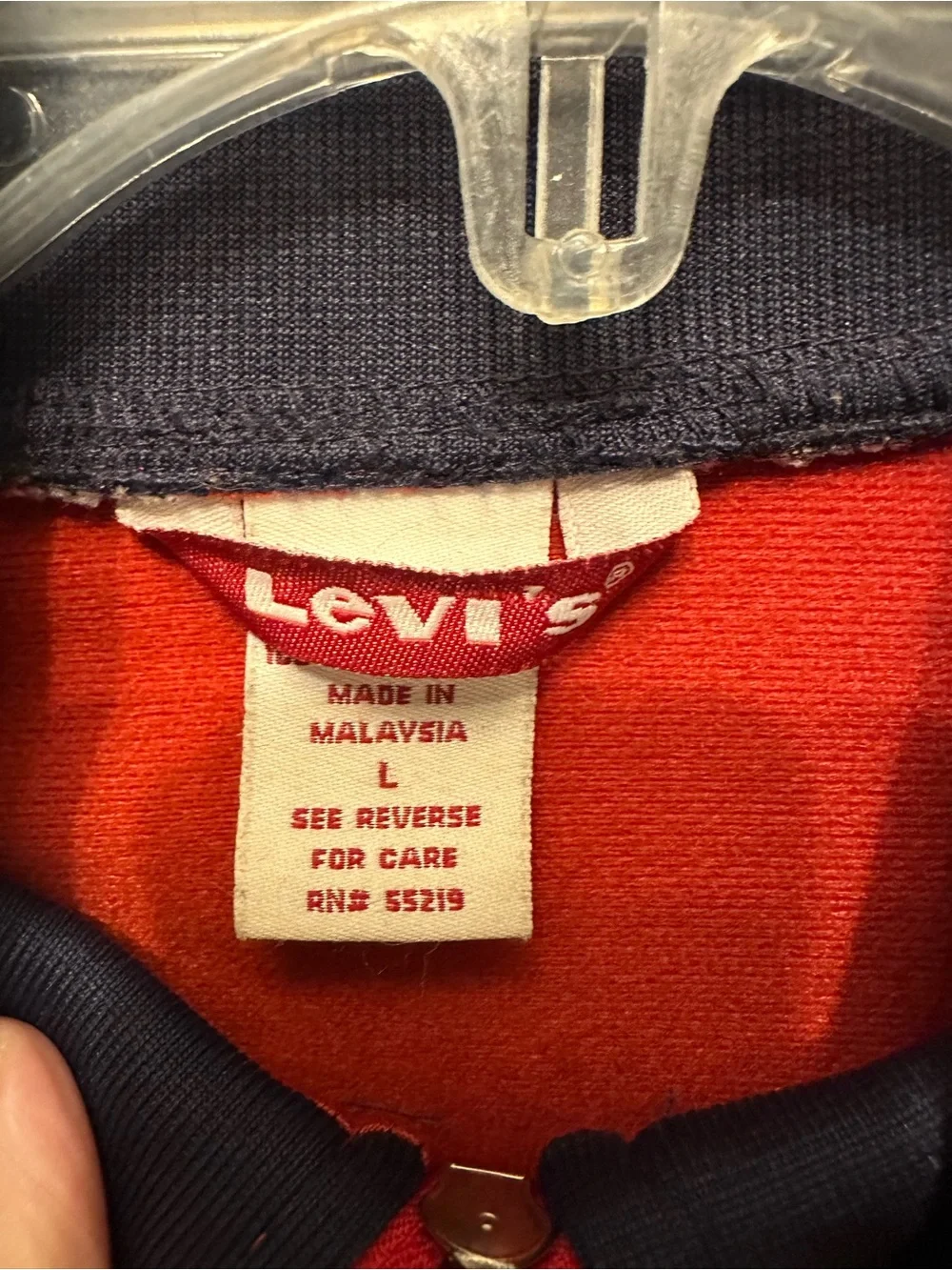 Vintage Levi’s Red Full Zip Track Jacket Retro Athletic Stripe Zip Up Large
